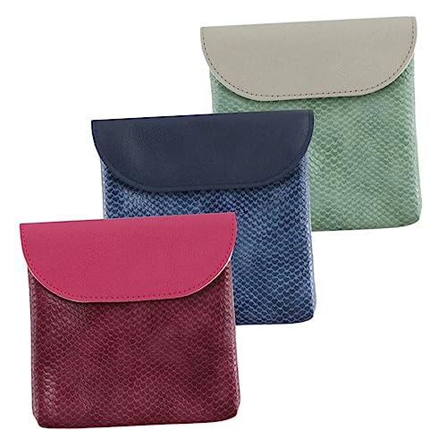 SHERCHPRY 3stücke Damenhygiene-Halter Mit Knopf Wiederverwendbare Periodentasche Tragbare Hygieneaufbewahrungshalter Für Damenbinden Kompakte Aufbewahrungstasche Für Kleine Gegenstände von SHERCHPRY