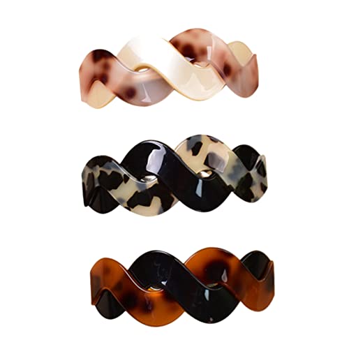 SHERCHPRY 3stücke Haarschmuck Für Damen Rechteckige Haarspangen Mit Druckknopf Acryl Haarspangen in Schildpatt-optik Passend Für Verschiedene Frisuren Und Outfits von SHERCHPRY
