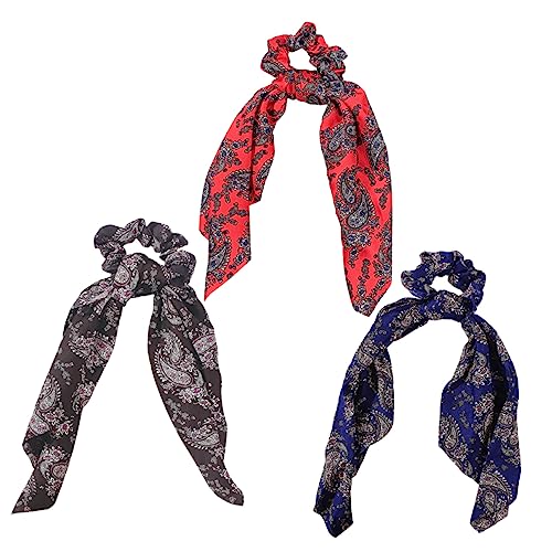 SHERCHPRY 3stücke Haargummi-schal Aus Chiffon Haargummis Für Pferdeschwanz Haarringe Mit Langem Haarzubehör Für Frauen Vielseitig Für Täglichen Gebrauch Und Verschiedene Outfits von SHERCHPRY