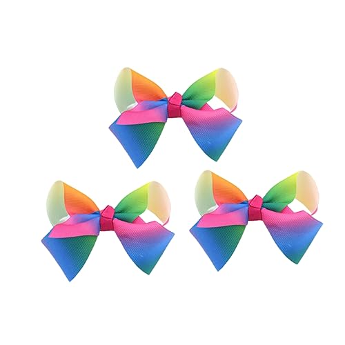 SHERCHPRY 3stücke Haarspangen Für Mädchen Aus Strapazierfähigem Material Regenbogen-haarnadeln Mit Bowknot Haarspangen-accessoires Für Alltag Und Feste von SHERCHPRY