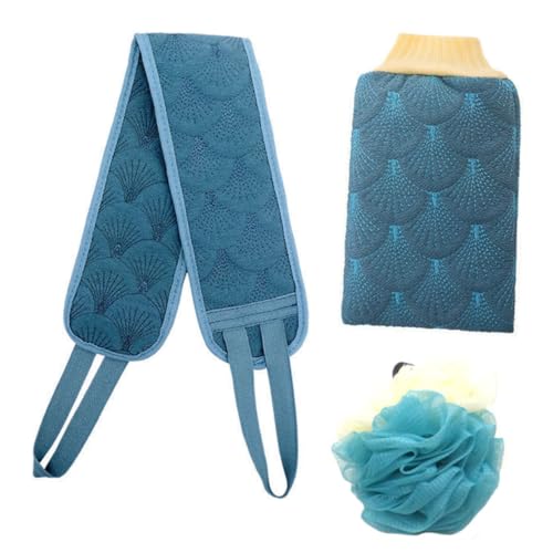 SHERCHPRY 3stücke Rückenschrubber Peeling-badegurt Badegurt-handtuch Für Dusche Mit Langem Gurt Zum Körperwaschen Und Abtrocknen Im Bad Oder Duschbereich Duschball Für Körperpeeling Und Tägl von SHERCHPRY