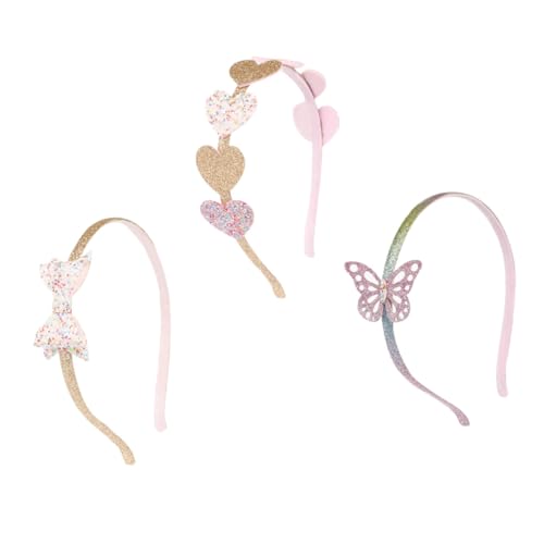 SHERCHPRY 3stücke Haarreif Für Kleine Mädchen Schöner Haarreif Mit Pailletten-herz-design Kopfschmuck Für Kinderpartys Kinderhaaraccessoires Langlebig Und Schadet Haaren Für Feste von SHERCHPRY