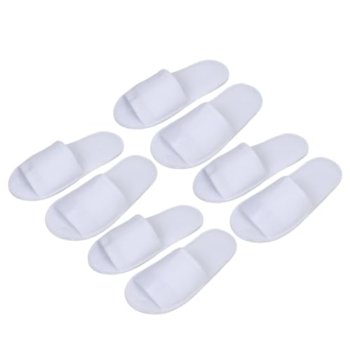 SHERCHPRY 4 Paare Einweg Hausschuhe Herren Weiß Faltbare Reise Slipper Atmungsaktive Offene Zehen Pantoffeln Leichte Rutschfeste Gästepantoffeln für Hotel Spa Zuhause und Reisen von SHERCHPRY