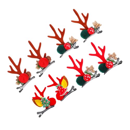 SHERCHPRY 4 Paare Weihnachtliche Haarspangen für Rentiergeweih Clips Dekorative Haarklammern für Mädchen für Festliche Anlässe und Weihnachtsfeiern von SHERCHPRY