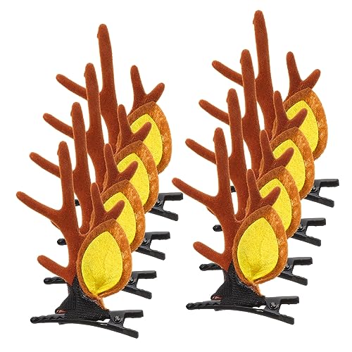 SHERCHPRY 4 Paare Weihnachts Haarclips Rentier Geweih Haarnadeln Sicherer Langlebig für Xmas Party Festliche Haarschmuck Mädchen Weihnachten von SHERCHPRY