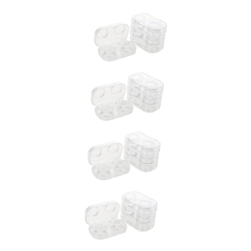 SHERCHPRY 4 Sätze Kontaktlinsenbehälter Linsenpflege Organizer Brillenaufbewahrung Linsenhalter Transparenter Behälter 4 Stück * 4 von SHERCHPRY