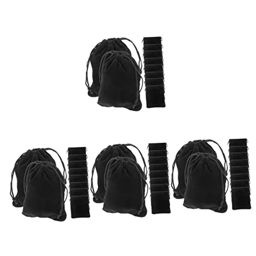 SHERCHPRY 4 Sätze Teiliges Kosmetiktaschen Für Damen Multifunktionale Schminktasche Aus Schwarzem Mit Kordelzug Für Toilettenartikel Und Schmuckorganisation 15 Stücke * 4 von SHERCHPRY