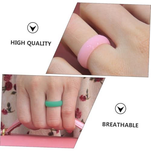 SHERCHPRY 4 Stück Damen Silikonringe mit Glitzer Weiche Elastische Fingerbänder in Verschiedenen Farben Hautfreundlich und Bequem für Sport und Alltag Modisches Accessoire Geschenk von SHERCHPRY