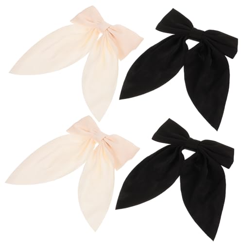 SHERCHPRY 4 Stück Doppelseitige Satin Haarspangen Große Schleifen Haarklammern Rutschfest für Damen Teens Vielseitige Haarschleifen Clips Elegant Komfortabel für Alltag und Besondere von SHERCHPRY