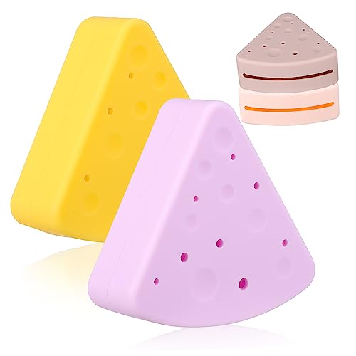 SHERCHPRY 4 Stück Dreieckiger Make Up Schwamm Organizer Praktische Aufbewahrungstaschen für Puderquasten in Sanften Farben Hellrosa Gelb Helllila Schokoladenbraun Leicht und Atmungsaktiv für von SHERCHPRY