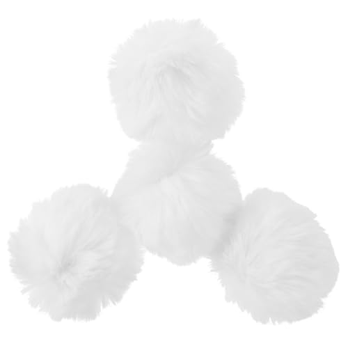 SHERCHPRY 4 Stück Haarball Im Pin-stil Flauschige Pompons Pompon-schuhschnalle Plüsch-pompons-ball Schuhblume Mit Pelzbommel Hochzeitsschuhclip Weiß Zubehör 8cm Kunstfell von SHERCHPRY