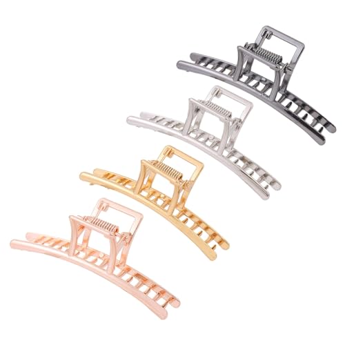 SHERCHPRY 4 Stück Haarklammern aus Legierung Kieferclips für Damen und Mädchen Ponytail Clips Schwarz Gold Silber und Roségold für Verschiedene Anlässe von SHERCHPRY