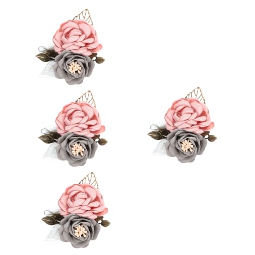 SHERCHPRY 4stücke Dual-use Blumen Brosche Und Haarklammer Für Hochzeiten Elegante Stoffblume Hautfreundliches Design Für Braut Und Gäste Stilvolles Accessoire Für Feiern Und Anlässe von SHERCHPRY