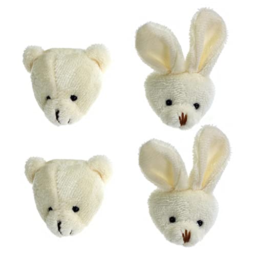 SHERCHPRY 4 Stück Hasenbrosche Stofftier Kinder Baby Stoffhase Kinderspielzeug Für Mädchen Tierisches Spielzeug Taschendekoration Ostern Weiß Teddybär Süßer Hase Plüsch von SHERCHPRY