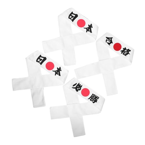 SHERCHPRY 4stücke Japanisches Hachimaki-stirnband Samurai-kopftuch Sport-stirnband Schweißband Zum Binden Für Karate Sport Kochen Küchenbedarf Waschbar Und Wiederverwendbar von SHERCHPRY