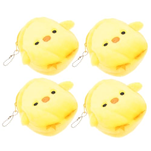 SHERCHPRY 4stücke Teiliges Cartoon Gelbes Küken Münzbeutel Lustige Geldbörse Für Ostern Geeignet Für Kleingeld Lippenstift Und Schlüssel Süßes Design Für Damen von SHERCHPRY