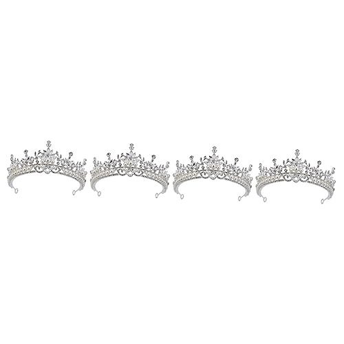 SHERCHPRY 4 Stück Krone Braut-Tiara Haarschmuck für die Hochzeit Haarbänder Stirnband mit Strasssteinen für die Hochzeit Hochzeitsdiademe für die Braut Kristall Kopfbedeckung Haarteil von SHERCHPRY