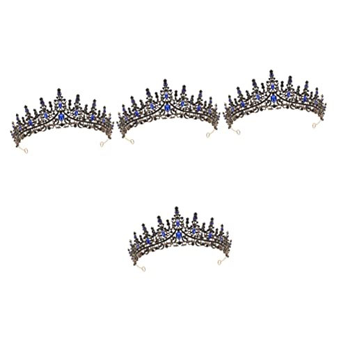 SHERCHPRY 4 Stück Krone Diamant-Kopfstück Vintage-Kleidung Zubehör Abs Tiara Mädchen-Outfits Haarschmuck für Damen Diademe für Mädchen Abschlussball Kopfbedeckung Stirnband Fräulein Strass von SHERCHPRY