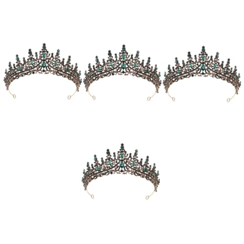 SHERCHPRY 4 Stück Krone rote Kristalle Diademe für Mädchen haarschmuck evengers Mädchen-Outfits mädchen stirnbänder Hochzeitskopfschmuck Diademe für Bankette Halloween Kleidung Zubehör Damen von SHERCHPRY