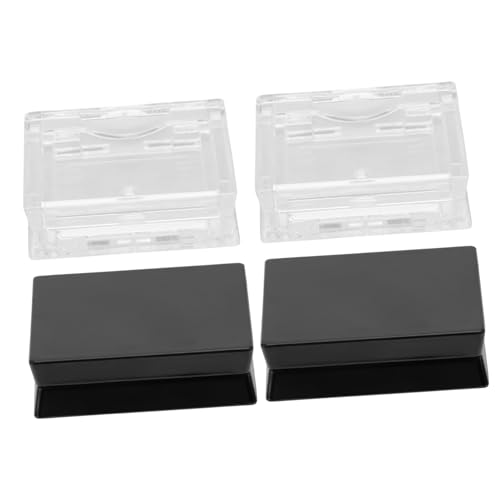 SHERCHPRY 4 Stück Lidschattenboxen Quadratische Leere Make Up Container in Schwarz und Transparent für DIY Lidschatten und Kosmetik Tragbar und Langlebig von SHERCHPRY