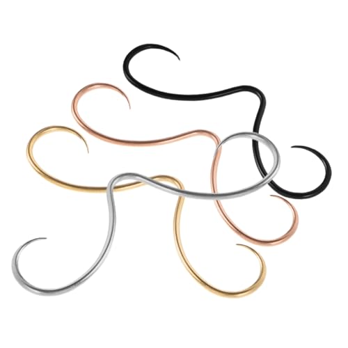 SHERCHPRY 4 Stück Mustache Septum Ring aus Teiliges in Schwarz Gold Roségold Trendiges Nasenpiercing für Damen und Herren Auffälliger Schnurrbart Piercing Schmuck von SHERCHPRY