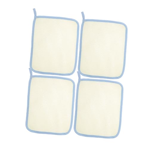 SHERCHPRY 4 Stück Peeling-waschlappen Für Den Körper Blasenschäumendes Netz Schaumstoff-mesh-taschen Blasennetz Blasennetz Peeling-körpertuchdusche Badetuch Luffa Beige Nylon von SHERCHPRY
