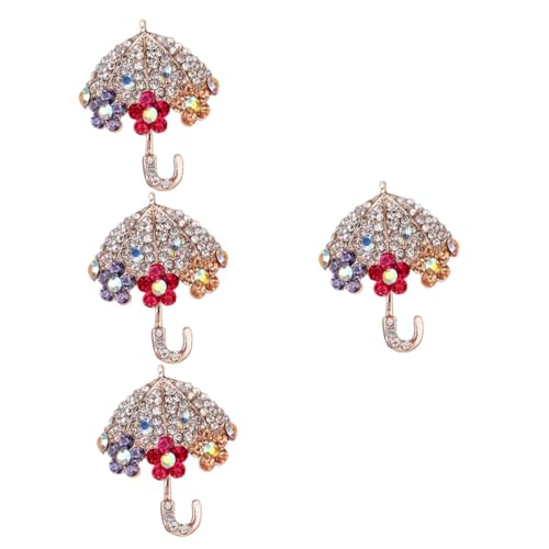 SHERCHPRY 4stücke Umbrella Rhinestone Lapel Pin Für Kleidung Kreative Anstecknadel Für Hüte Und Anzüge Stilvolle Brosche Für Modisches Accessoire Für Festlichkeiten von SHERCHPRY