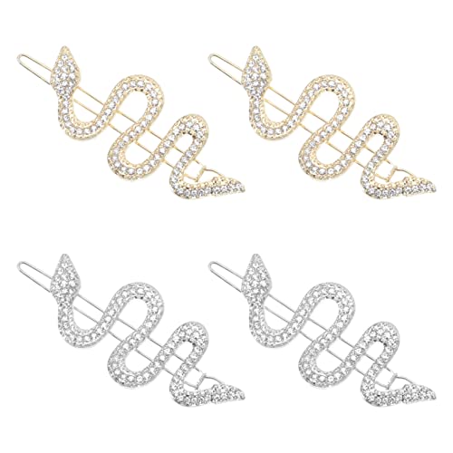 SHERCHPRY 4 Stücke Schlangen Haarspange Rutschfeste Haarclips aus Legierung für Mädchen Geeignet für Dickes und Dünnes Haar für Partys und Besondere Anlässe von SHERCHPRY