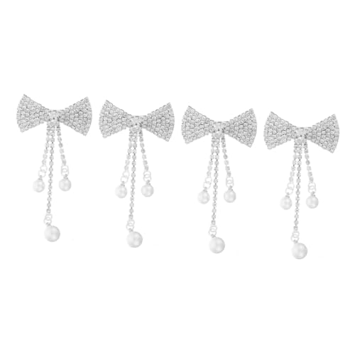 SHERCHPRY 4 Stück Schleifen brosche abstecknadeln abc wickeltasche weinachtsgeschenke abendklied Mode-Perlen-Brosche Broschen für Frauen Kostümschmuck Brosche für Abendkleid Metall Silver von SHERCHPRY