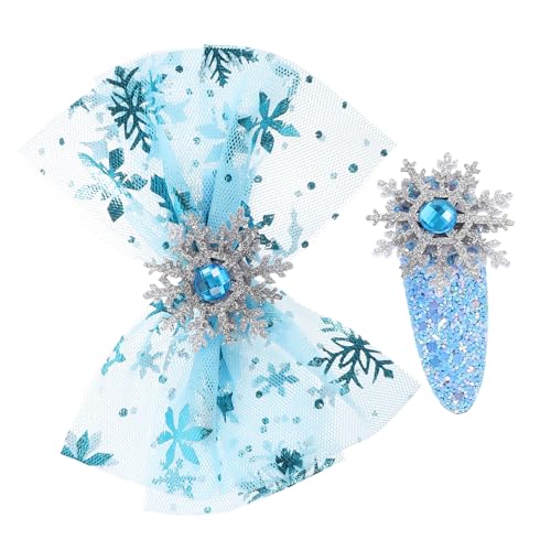 SHERCHPRY 4stücke Schneeflocke Haarnadel Bogen Kopfbedeckung Haarspangen Schleifen Schmuck Accessoires Für Mädchen Junge Mädchen Jugendliche Mit Mehrschicht Netz Dekoration von SHERCHPRY