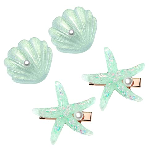 SHERCHPRY 4 Stück Schöne Haarnadeln Einzigartige Haarclips mit Perlen Rutschfeste Haarschmuck für Mädchen für Alltag und Partys Dekorative Seestern Haarspangen von SHERCHPRY