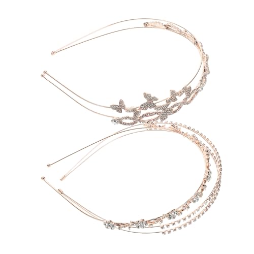 SHERCHPRY 4stücke Strass Brautstirnbänder Hochzeitskopfschmuck Stirnband Haarband Funkelnd Für Braut Hochzeit Abschlussball Accessoire Tiara Reifen Blume Krone Frau Prinzessin Schmetterling von SHERCHPRY