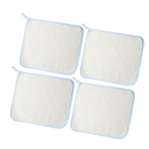 SHERCHPRY 4stücke Pack Doppelseitige Peeling-badetücher Quadratisches Nylon-badetuch Schnell Trocknendes Peeling-gesichtswaschtuch Für Täglichen Gebrauch Zu Hause Beige von SHERCHPRY