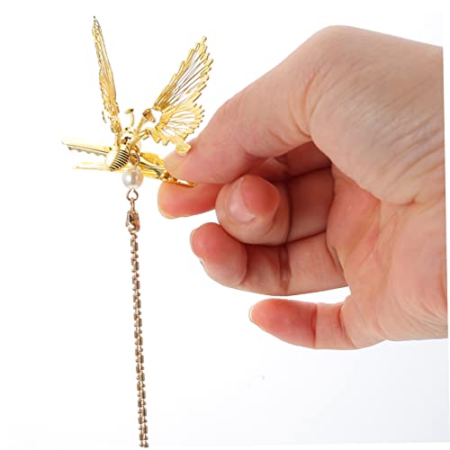 SHERCHPRY 4 Stück Teiliges Haarschmuck mit Beweglichen Perlen Quasten und Schmetterlingen Metall Haarspangen für Damen Eleganter Haarklammer Clip für Hochzeit Party und Alltag von SHERCHPRY