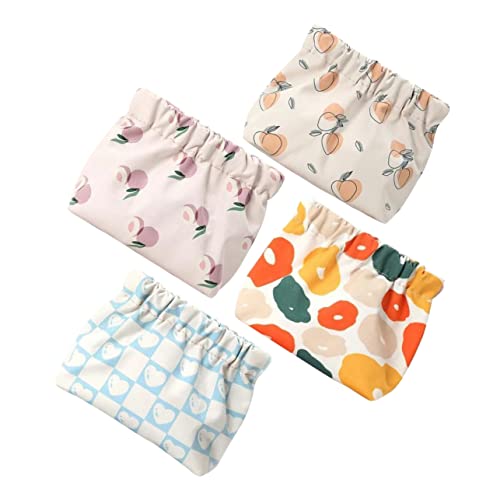 SHERCHPRY 4 Stück Teiliges Kleine Kosmetiktaschen für Lippenstifte Mini Make Up Pouch aus Oxford für Reisen Schule und Praktische Aufbewahrung für Damen Farben Aprikose von SHERCHPRY