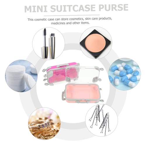 SHERCHPRY 4 Stück Teiliges Mini Makeup Koffer Tragbarer Kosmetikkoffer Reise Organizer Schminkkoffer Aufbewahrungstasche Klein und Rosa für Frauen von SHERCHPRY