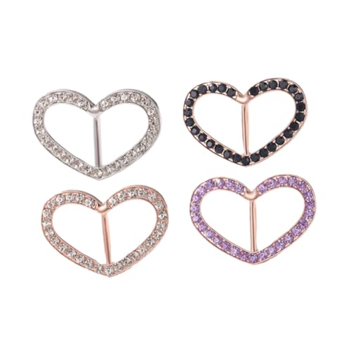 SHERCHPRY 4 Stück Teiliges Multifunktionale T schnallen aus Legierung Modische Broschen Gürtelschnalle Glänzende Polierte T shirt clips für Damen Zufällige Farben Elegant Zufällige Farbe von SHERCHPRY