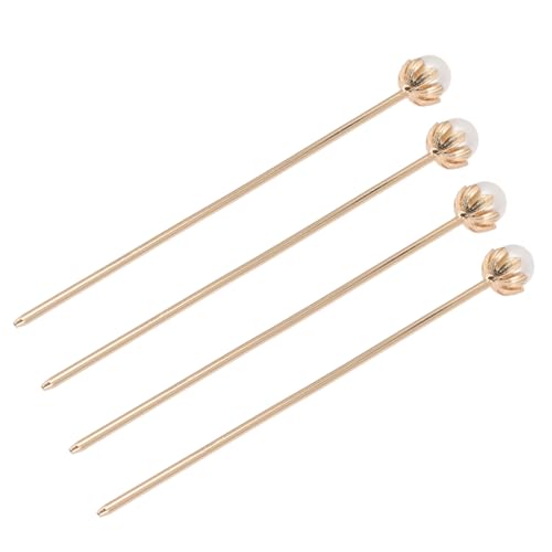 SHERCHPRY 4 Stück Teiliges Vintage Haarstäbe mit Perlen Chinesischer Haarschmuck im Retro Stil für Frauen Lotusblumen Haarnadeln Geeignet für Hochzeit Party Cosplay und Alltag von SHERCHPRY