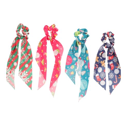 SHERCHPRY 4 Stück Teiliges Weihnachts Haargummi Elastisch Dehnbar Leicht Haarschmuck für Damen Festlich Modisch Geeignet für Weihnachten Kostümparty Alltag von SHERCHPRY