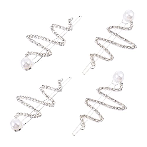 SHERCHPRY 4stücke Haarreif Mit Clips Und Strasssteinen Für Frauen Wellenförmige Barrettes Als Kopfschmuck Für Partys Und Hochzeiten Haar Zubehör Für Verschiedene Frisuren von SHERCHPRY