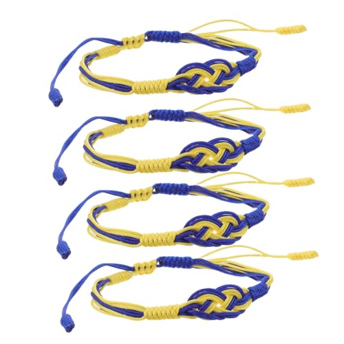 SHERCHPRY 4 Stück Ukrainisches Armband Set Handgefertigten Geflochtenen Armbändern Verstellbares Knotendesign für Frauen und Männer Accessoire für von SHERCHPRY