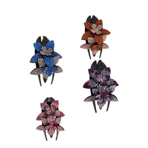 SHERCHPRY 4stücke Haarnadel Für Frauen Mit Strasssteinen Floral Haar Clips Rutschfeste Kamm Haarspangen Für Täglichen Gebrauch Und Geschenke von SHERCHPRY