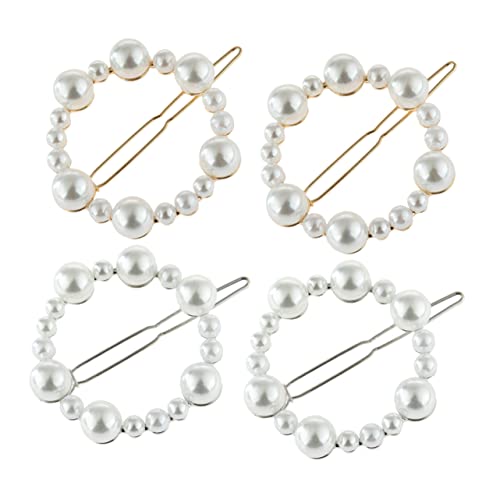 SHERCHPRY 4Stücke Haarspangen Mit Perlen Unregelmäßige Runde Clips Haarschmuck Für Damen Haaraccessoires Für Besondere Anlässe von SHERCHPRY