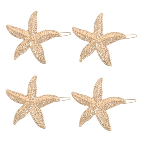 SHERCHPRY 4Stücke Seestern Haarspangen für Mädchen Haar Accessoires aus Metall für Sommer Strandpartys und Festliche Frisuren Langlebig und von SHERCHPRY