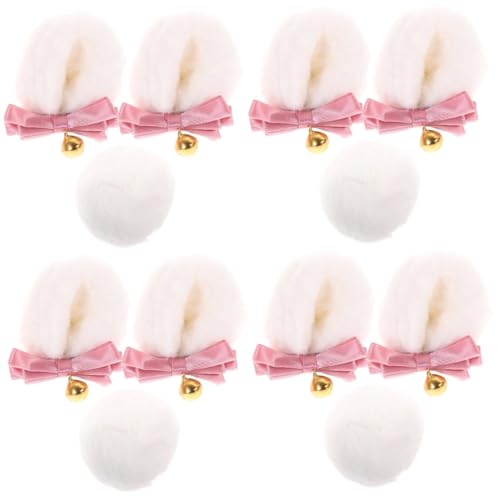 SHERCHPRY 4sätze Bärenohren Haarclips Set Mit Und Schleife Kawaii Cosplay Zubehör Für Kostümpartys Festivals Und Halloween Niedliche Tierohren Und Aus Weichem von SHERCHPRY