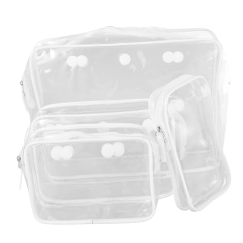 SHERCHPRY 4stücke Aufbewahrungsbox Mit Deckel Kleiner Aufbewahrungsbehälter Transparente Kosmetiktasche Durchsichtiger Kulturbeutel Für Unterwegs Durchsichtige Strandtasche Organizer von SHERCHPRY