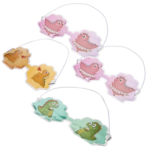 SHERCHPRY 4stücke Augenpads Mit Dinosaurier-design Dekorative Augenschirme Heiß-kalt-eisbeutel Für Junge Mädchen Zum Kühlen Und Erwärmen Angenehm Zu Tragen Zufälliger Stil von SHERCHPRY
