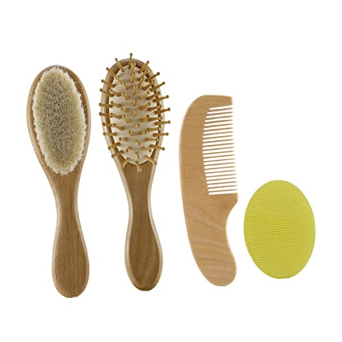 SHERCHPRY 4stücke Haarkamm Aus Buchenholz Und Wolle Mit Haarbürste Und Massagekamm Sicher Und Gesund Für Haar Und Kopfhaut Für Bad Reisen Und Outdoor von SHERCHPRY
