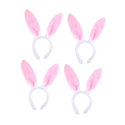 SHERCHPRY 4stücke Plüsch Hasenohren Stirnband Für Ostern Kopfbedeckung Osterhasenohren Haarband Bunny Ohr Haarspangen Feiertags Requisit von SHERCHPRY