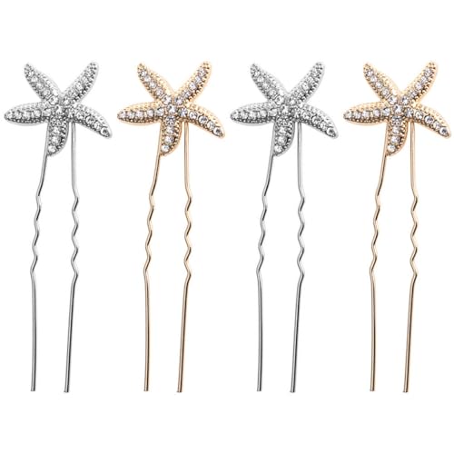 SHERCHPRY 4stücke Stern-haarspangen Aus Legierung Für Hochzeit Stern-haarnadeln Als Haarschmuck Für Braut Strand-hochzeit-haar-zubehör Für Frauen von SHERCHPRY